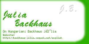 julia backhaus business card